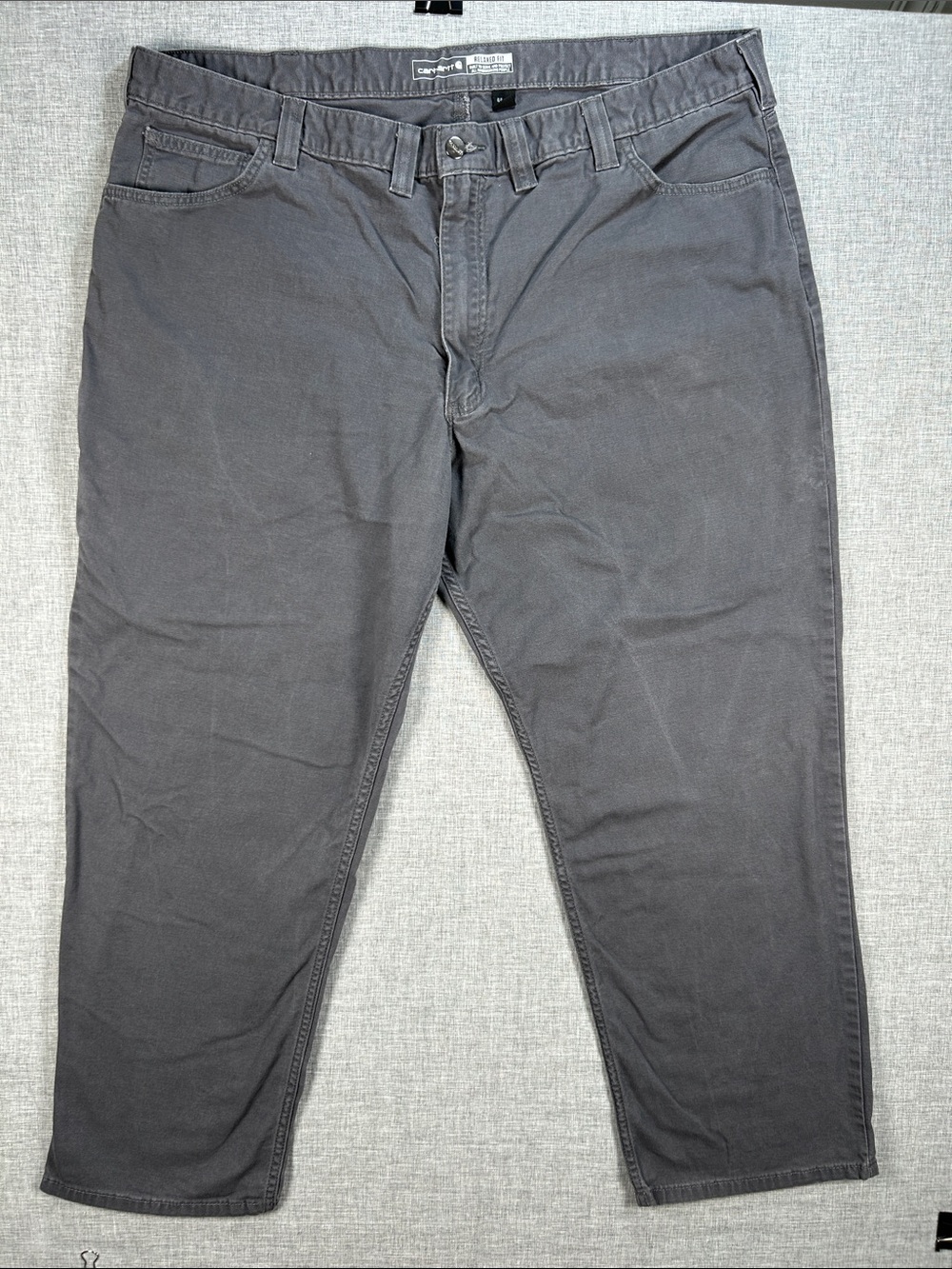 Carhartt Rugged Flex Mens 44x30 Relaxed Fit Canvas Work Pants Gray BN2517-M